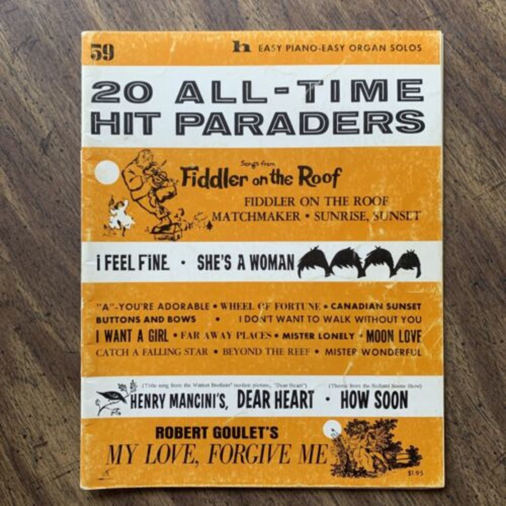 Fiddler on the Roof Beatles Goulet Piano Guitar Organ Easy Songbook Hit Paraders